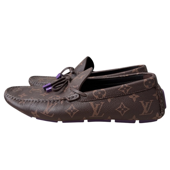 Louis Vuitton Men\'s Monogram Leather Driver Loafers Size 7LV Designer main image 8